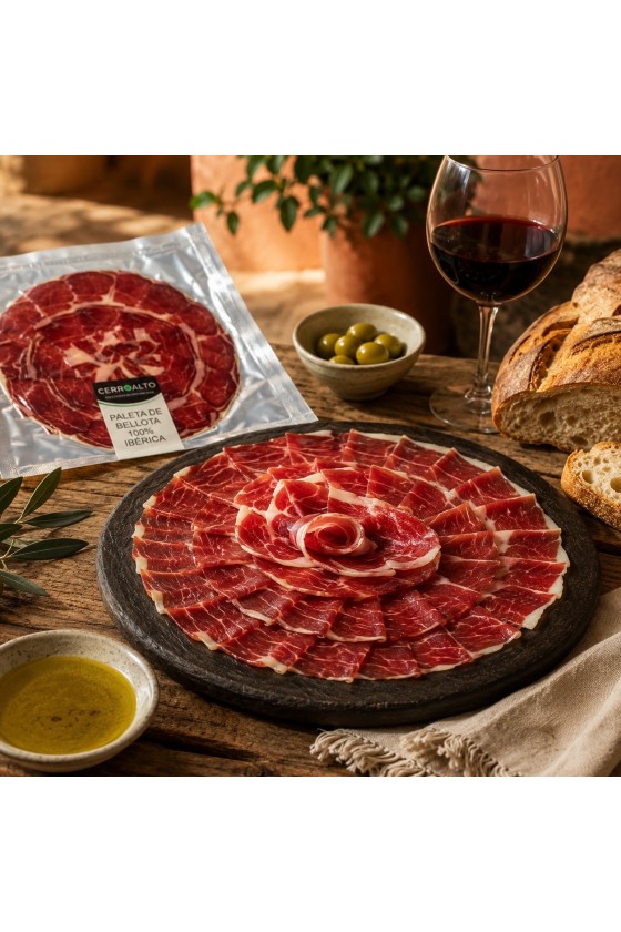 estuche de paleta de bellota 100% iberica loncheada